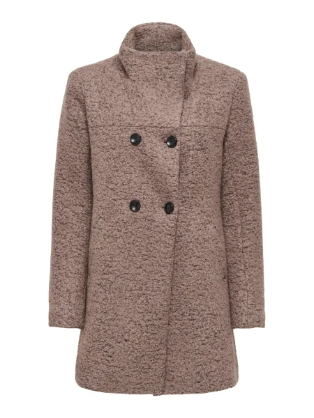 Volneni pikčasti plašč Only rjava