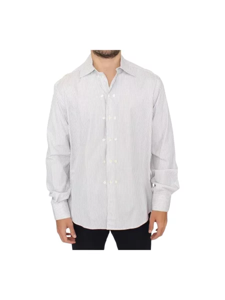Koszula Ermanno Scervino w paski casual z paskiem biała