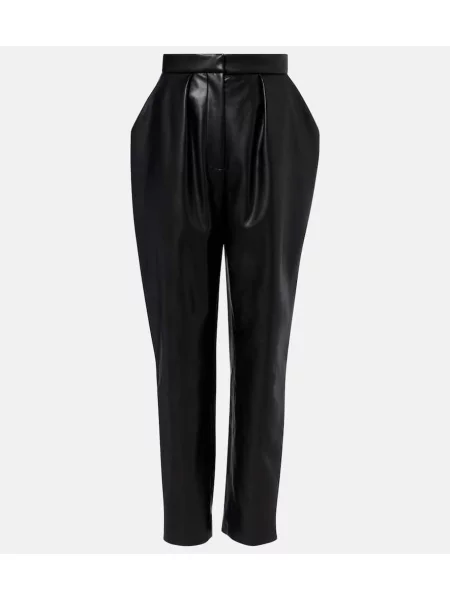 Pantaloni Balmain din piele negru