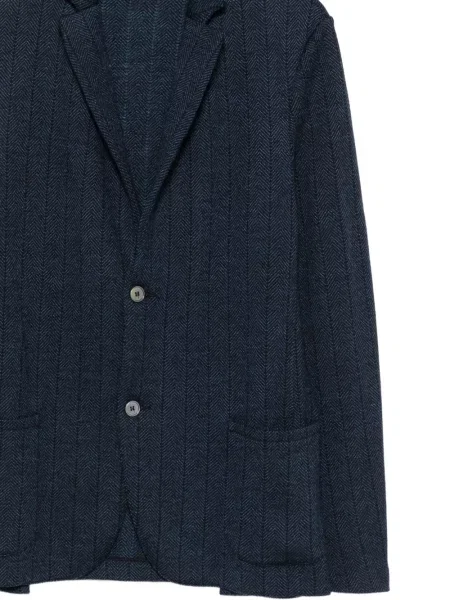 Sacou Gran Sasso de lână cu model herringbone albastru