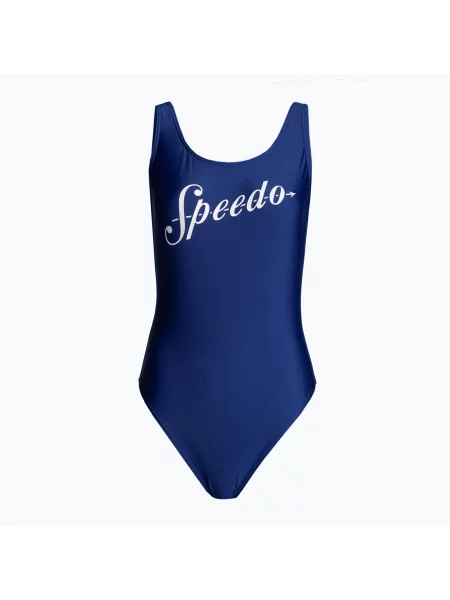 Speedo Лого Deep U-Back бански от една част тъмно синьо