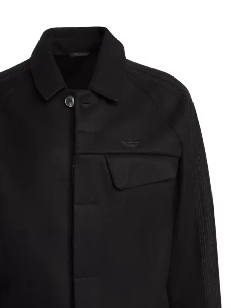 Tricou cu dungi Adidas cu dungi cu broderie din jacard negru
