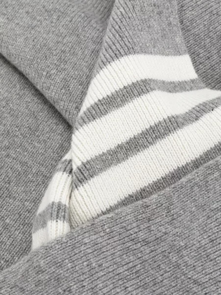 Szal Thom Browne z kaszmiru prążkowana szara
