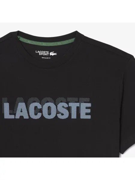 Lacoste Sportowy T-Shirt Ultra Dry Z Nadrukiem Graficznym czarny