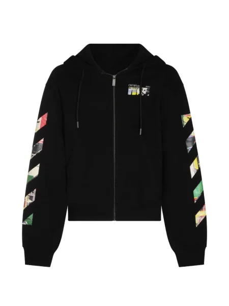 Hanorac cu glugă Off-white cu dungi alb