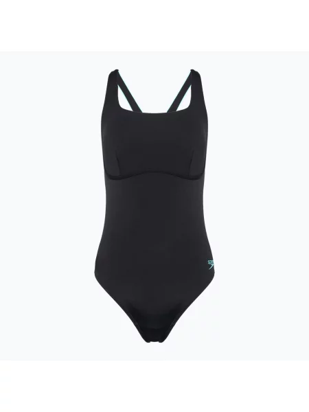 Дамски бански костюм от една част Speedo Flex Band със сутиен за плуване anthracite черно
