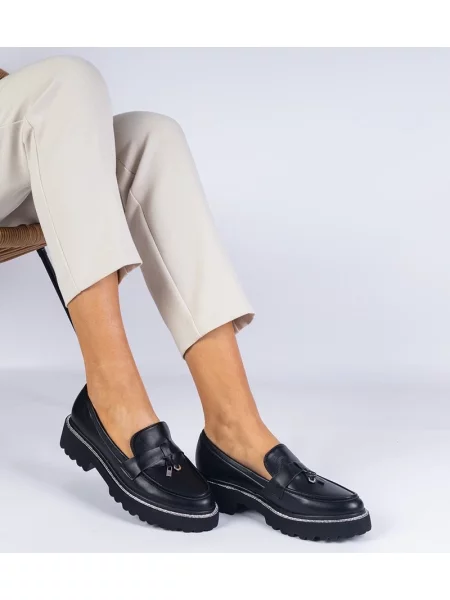 Kožené kamínky loafers D/ceo černé