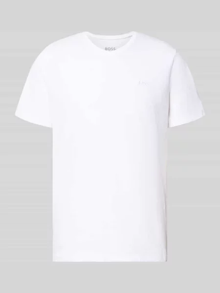 T-shirt z dekoltem w serek w zestawie 2 szt. model ‘ComfortS’ Boss biała
