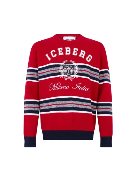 Sweter Iceberg wełniany czerwony