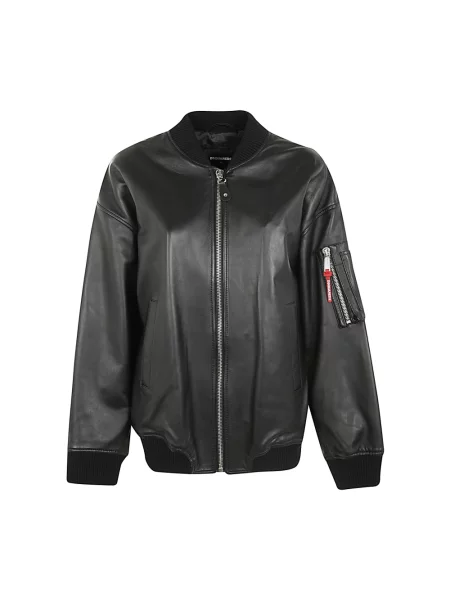 Kurtka skórzana Dsquared2 czarna