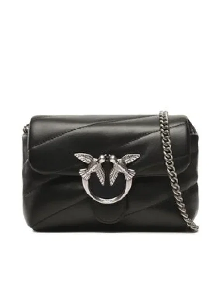 Pinko De piele geantă poștaș LOVE BABY PUFF C SHEEP NAPPA negru