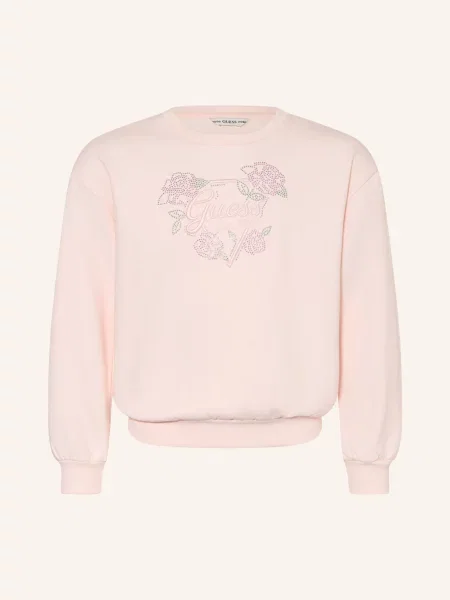 Guess Mikiny S Ozdobnými Kamínky světle růžová zelená