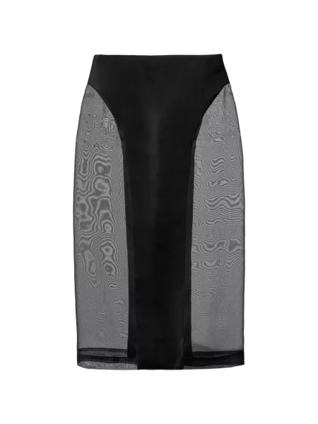 Przezroczysta spódnica midi Mia Peculiar do kolan czarna