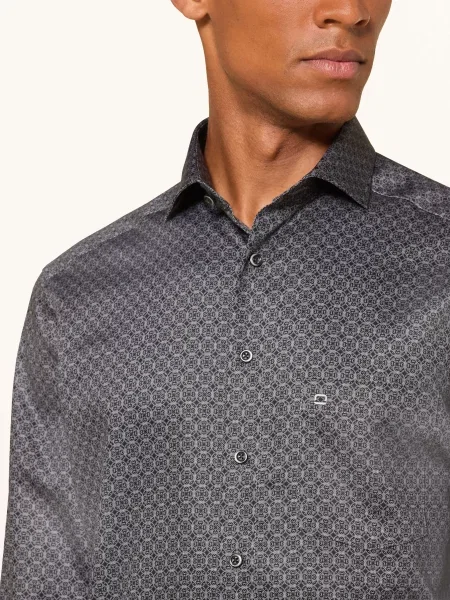 Olymp Košile Luxor Body Fit S Extra Dlouhým Rukávem šedá/ tmavě šedá