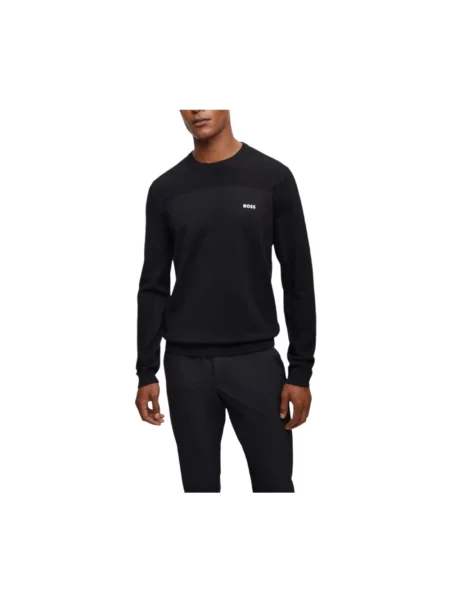Sweter Boss wełniany czarny