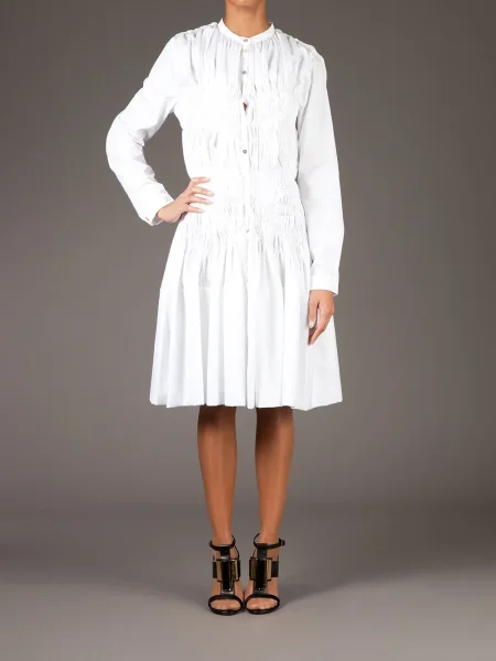 Rochie tip cămașă Maison Rabih Kayrouz de costum alb