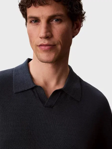 Лляне поло Calvin Klein синє