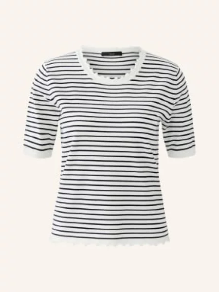 Oui Pletené Tričko / černá bílá