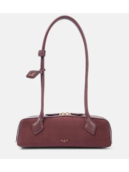 Geantă Alaïa din piele de căprioară bordo