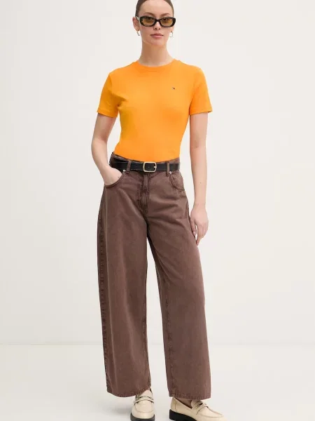 Tommy Hilfiger kratka majica oranžna