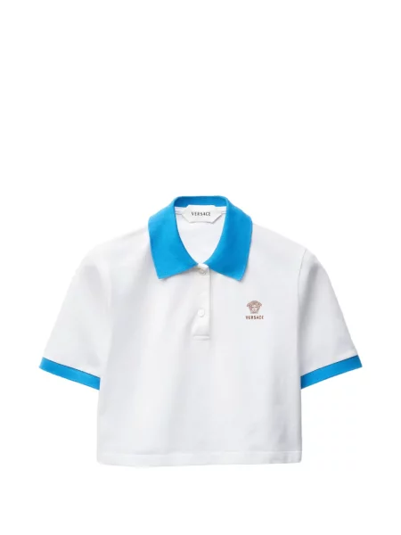 Cropp tricou polo Versace cu autograf alb