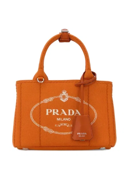 Mini geantă Prada din canvas mini portocaliu