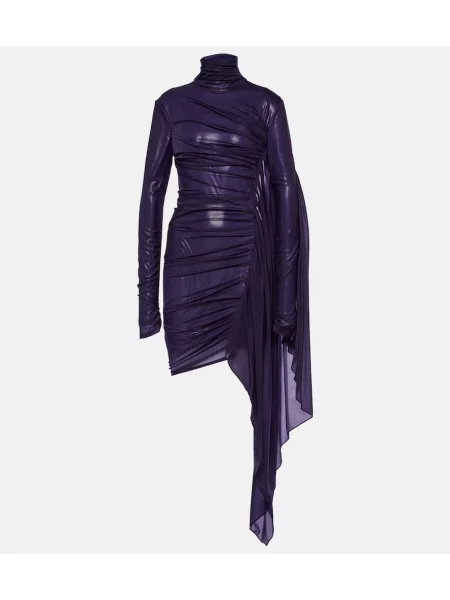 Rochie Mugler din șifon drapată violet