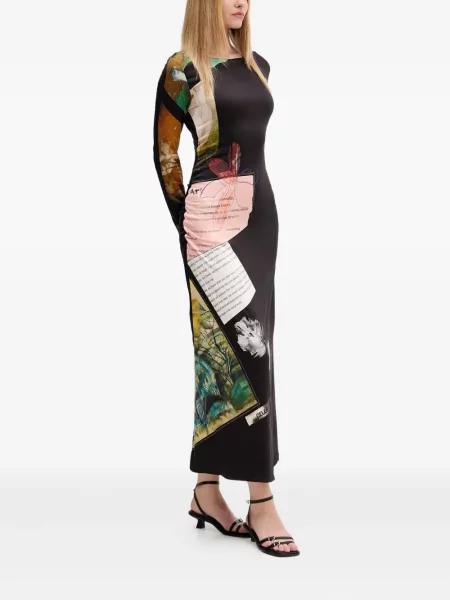 Rochie midi Desigual cu imagine negru