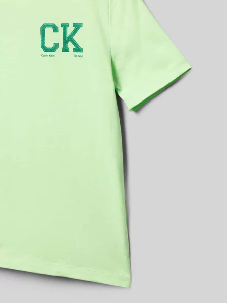 T-shirt o kroju regular fit z czystej bawełny model CHEST' Calvin Klein Jeans