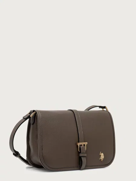 U.S. Polo Assn. geantă crossbody pentru femei cu imitație de piele NANTUCKET maro