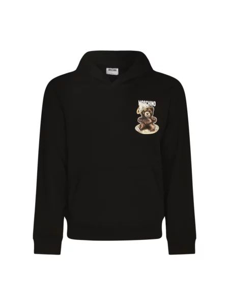 Bluza z kapturem Moschino z kapturem z nadrukiem czarna