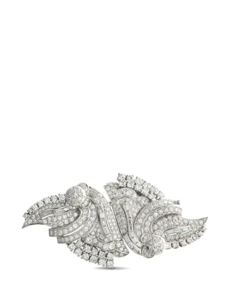Diamant brosa Lb Exclusive cu imprimeu geometric argintiu