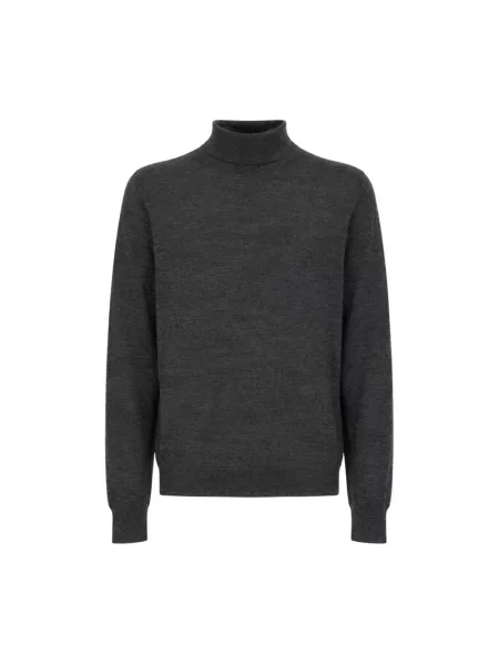 Lniany sweter z golfem Tom Ford szary