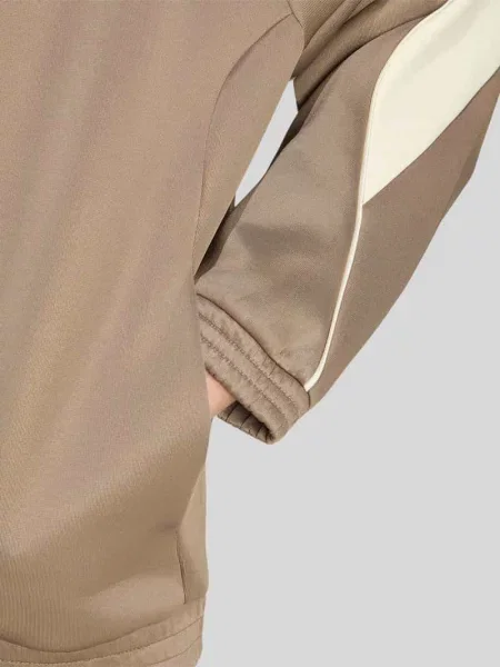 Bluza rozpinana o kroju relaxed fit z mieszanki bawełny Adidas Sportswear beżowa