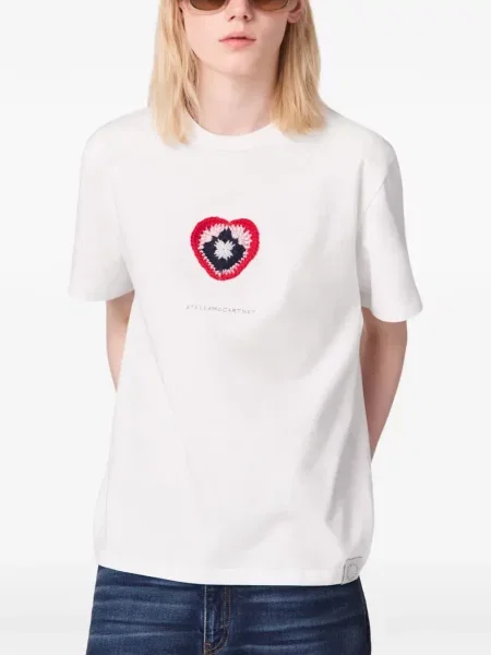 Тениска Stella Mccartney със сърца бяло