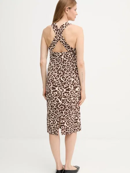 Сукня Dkny midi пряма бежевий