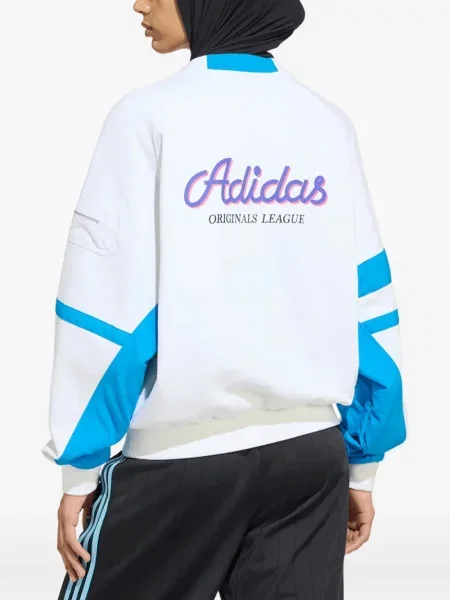 Hanorac Adidas din fleece cu autograf cu gradient albastru