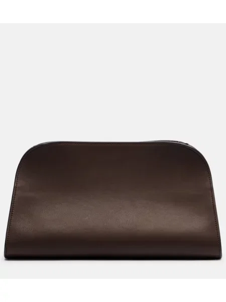 Geantă plic The Row din piele maro