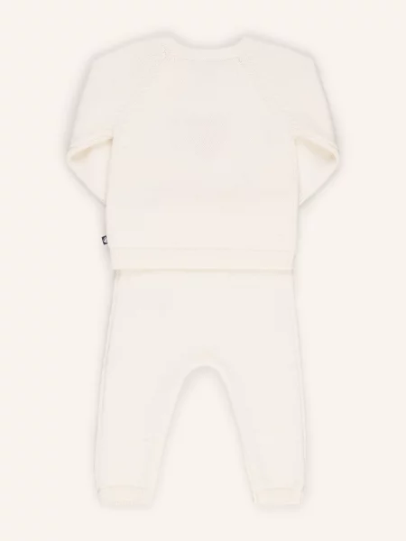 Petit Bateau Zestaw: Sweter I Spodnie Z Dzianiny weiss czerwone