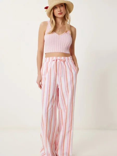 Happiness İstanbul Pantaloni portocaliu / roz alb