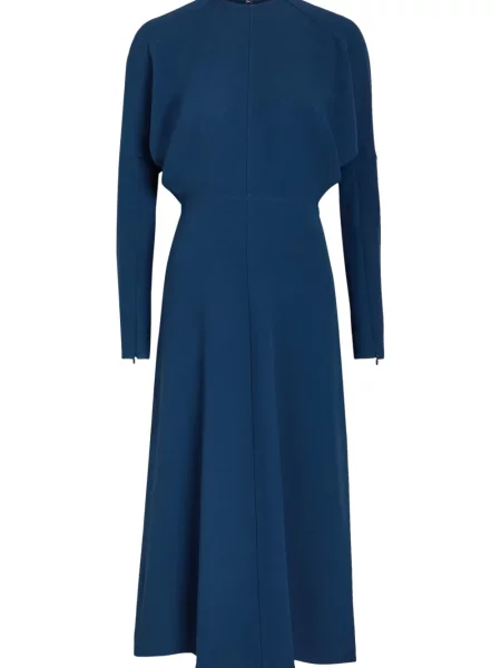 Rochie midi Victoria Beckham evazată albastru