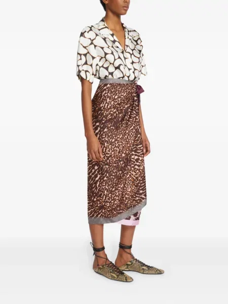 Krótka koszula Dries Van Noten z nadrukiem w abstrakcyjne wzory