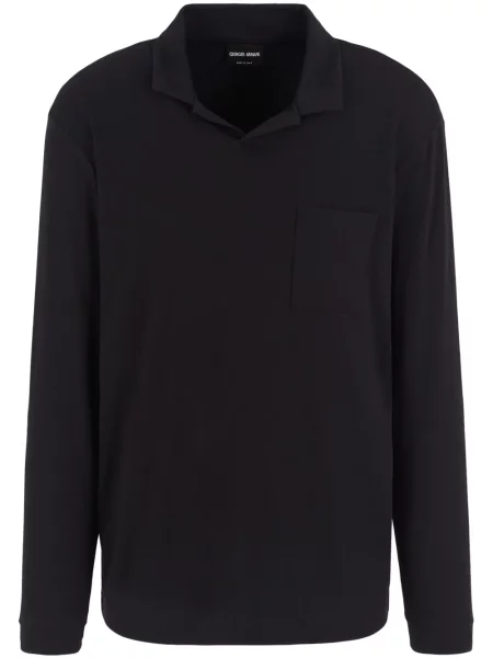 Lung tricou polo Giorgio Armani negru