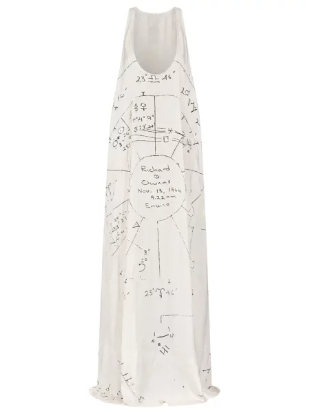 Rochie Rick Owens fără mâneci cu imagine alb
