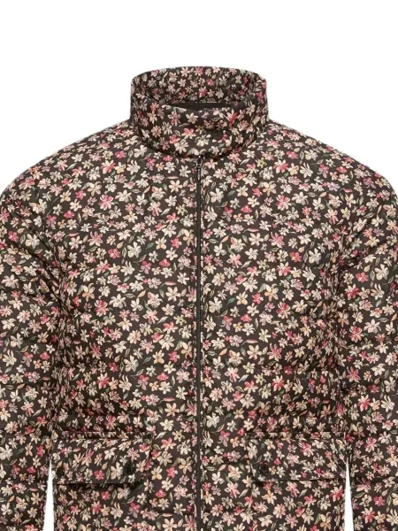 Яке Moncler на цветя с принт черно