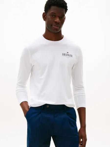 TOMMY HILFIGER Tričko tmavomodrá / červená biela
