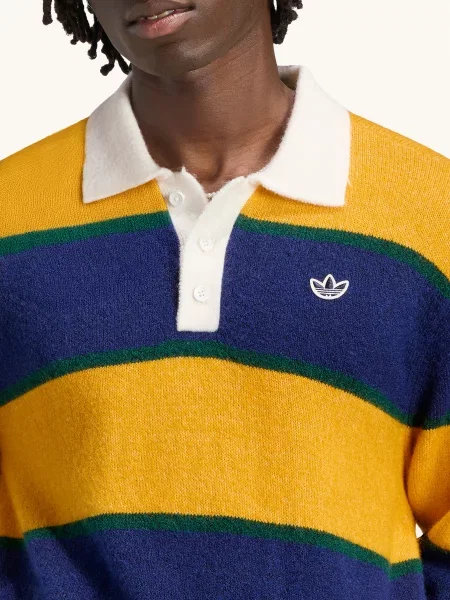 Adidas Originals Pletené Rugbyové Tričko tmavě / tmavě žlutá / tmavě zelená modrá