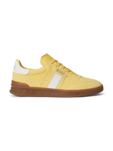 Polo Ralph Lauren Htr Aera sneakers pentru femei din piele întoarsă galben