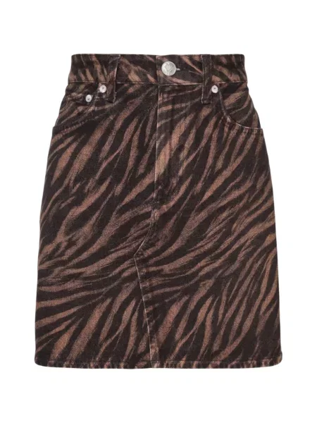 Fusta mini Rag & Bone cu imagine cu model zebră maro