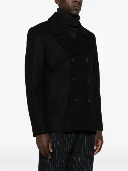 Palton Ps Paul Smith cu două rânduri de nasturi negru